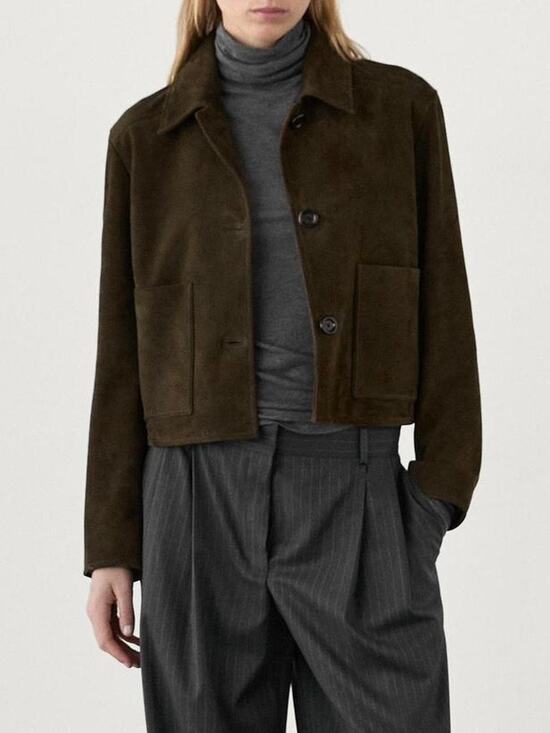 Massimo Dutti Jackets & Blazers - Massimo Dutti Suede Leather Jacket